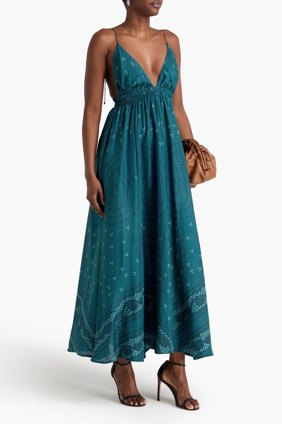  Hannah - Maxikleid „valentine“ Aus Seide Mit Print - Blau - 1 