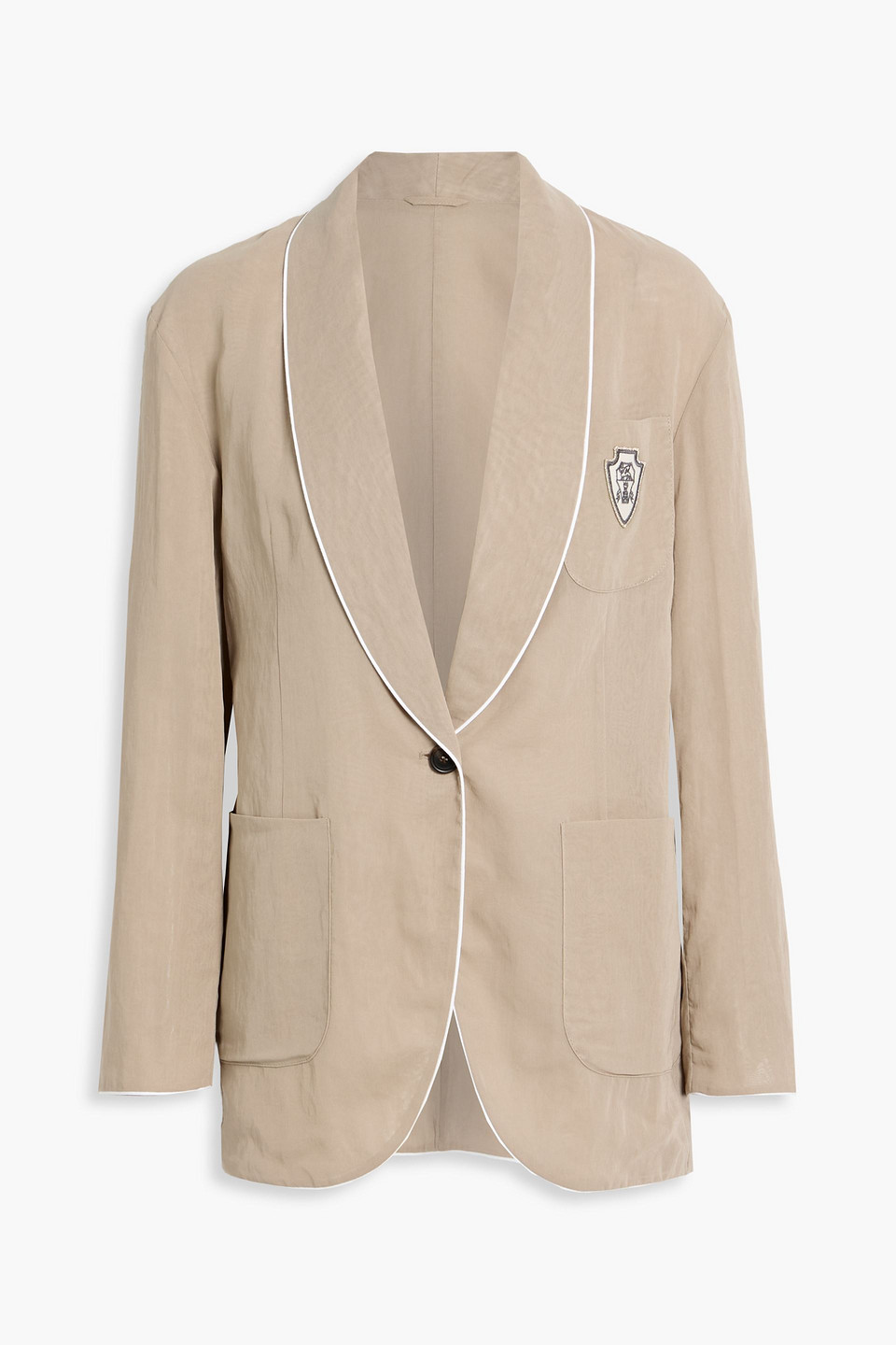 Brunello Cucinelli Cotton-organza Blazer In Neutral