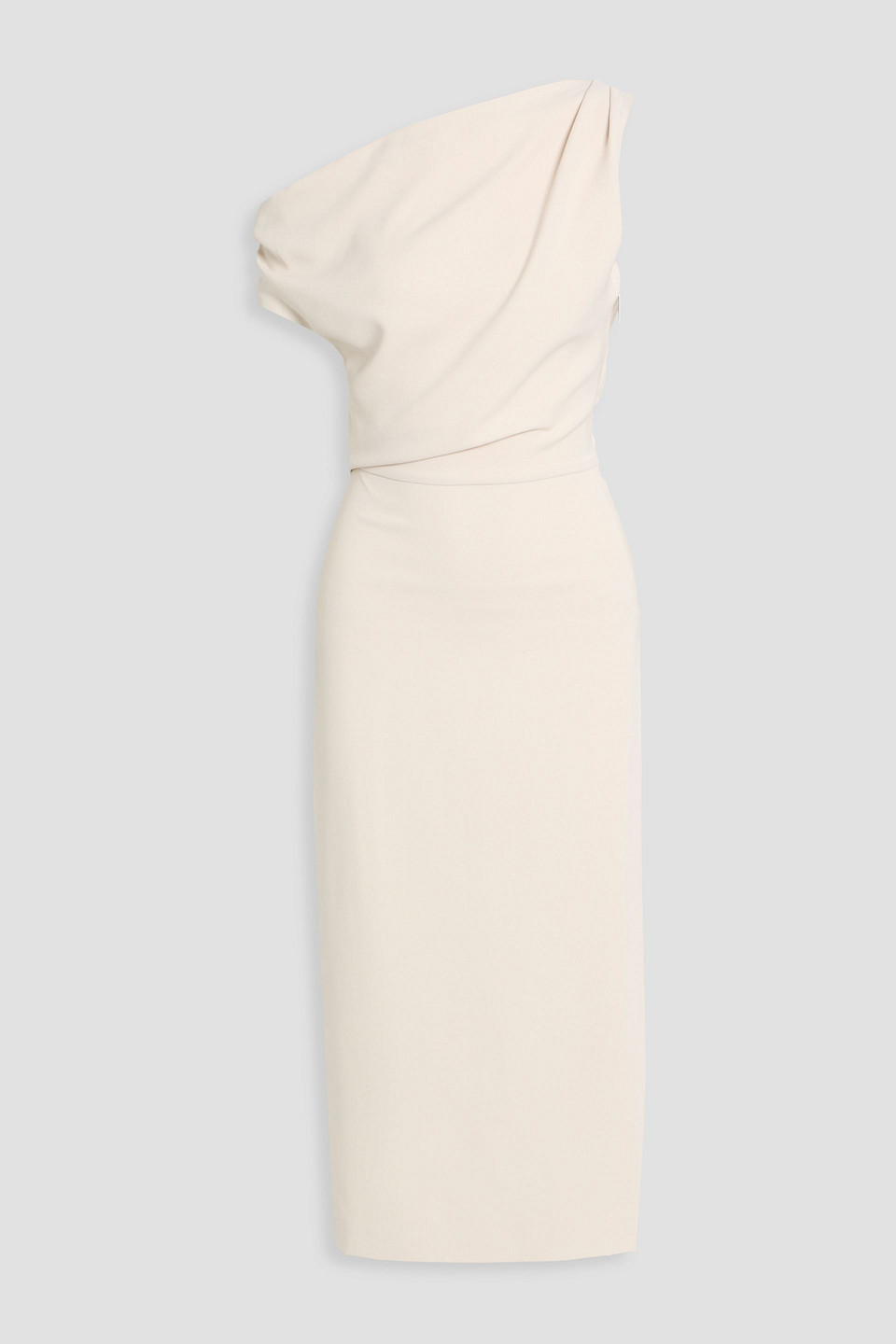 16arlington Kira One-shoulder Crepe Midi Dress In White