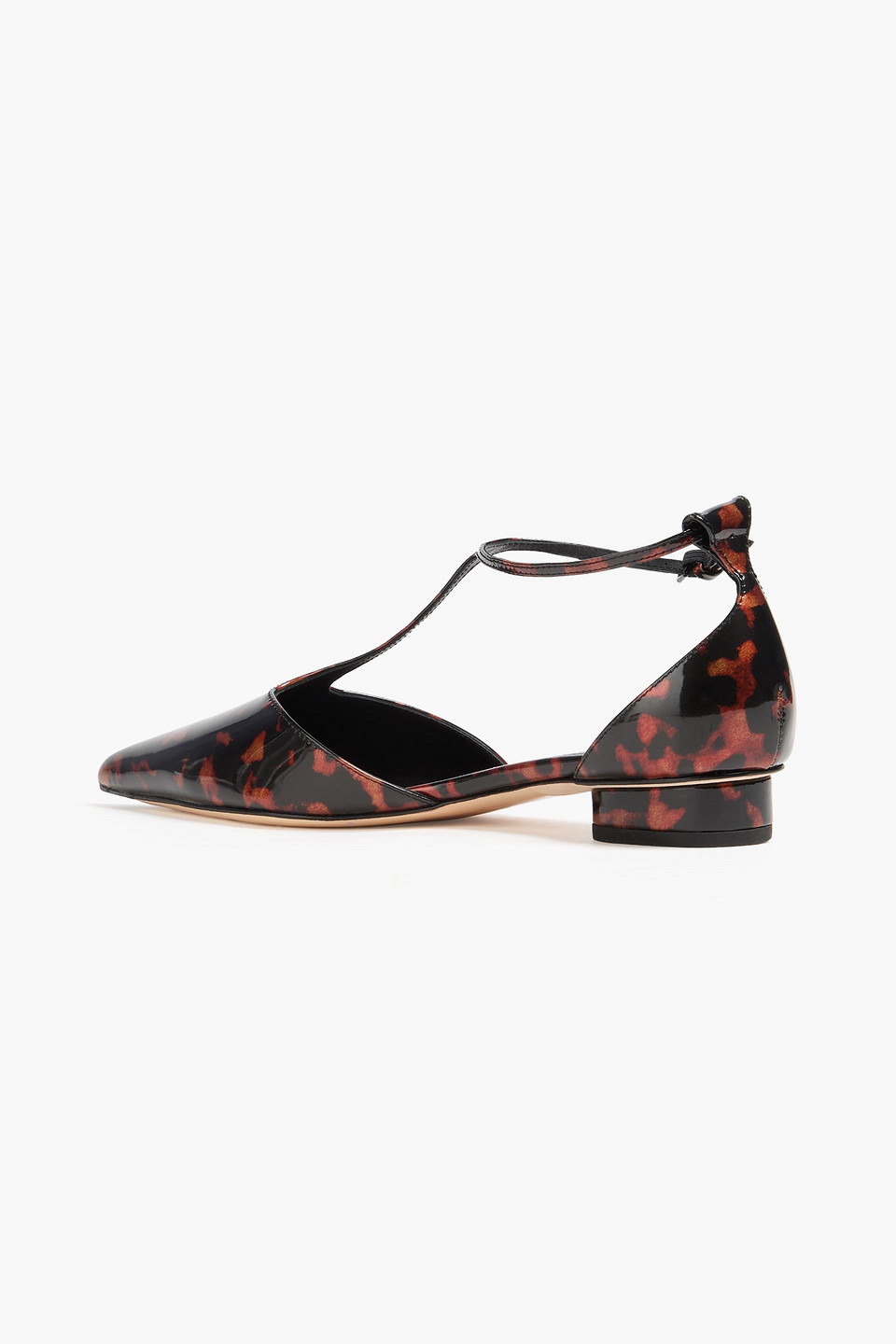  Studio Amelia - Fache Schuhe „giselle“ Aus Lackleder Mit Spitzer Kappe Und Schildpatt-print - Schwarz - Eu 40 