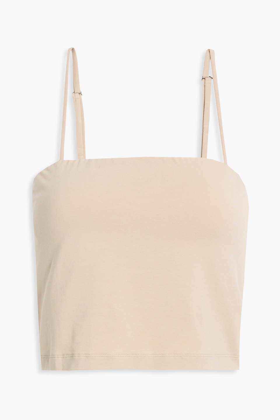 Brunello Cucinelli Cropped Cotton-blend Jersey Bustier Top In Pink