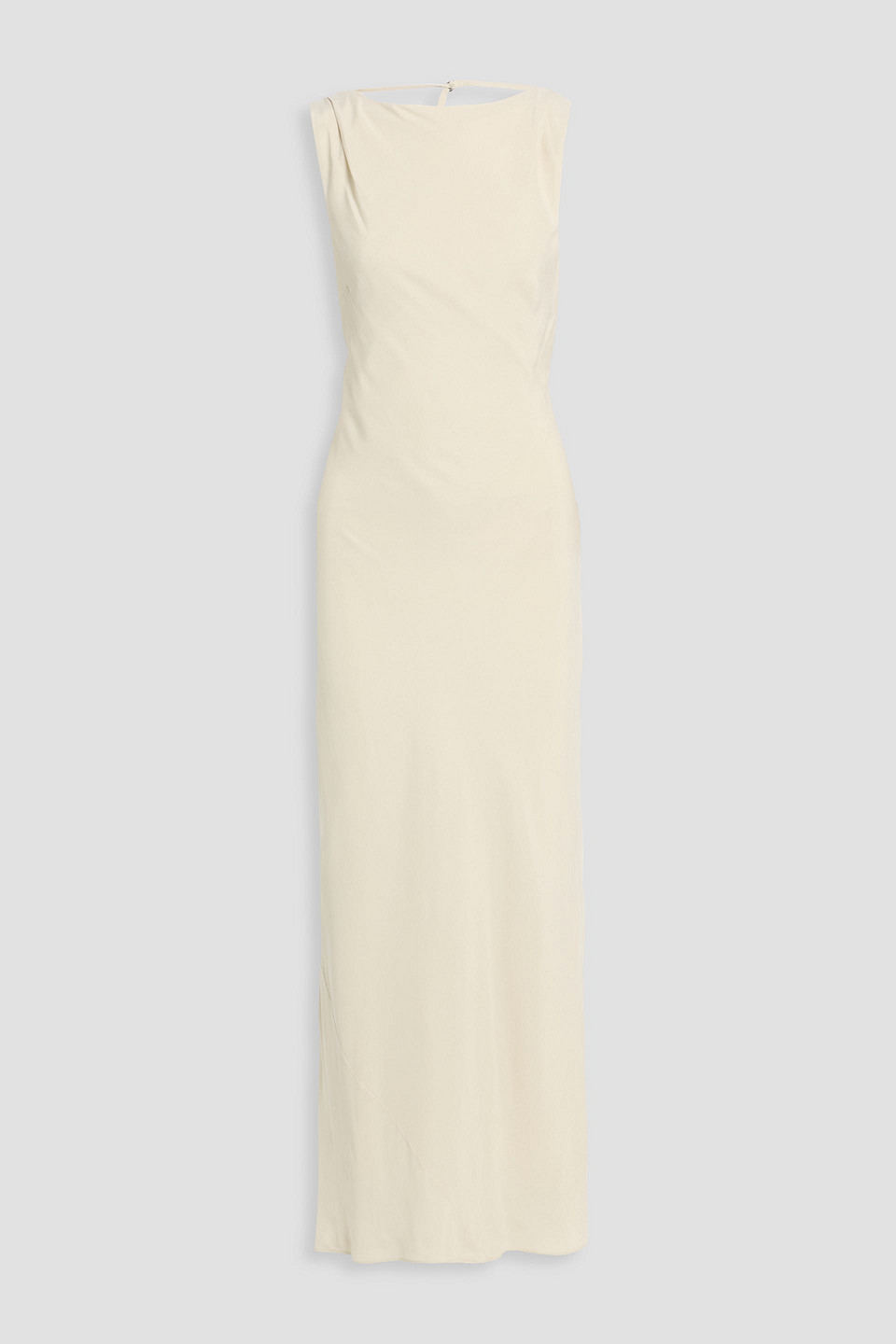 St Agni Cutout Tencel™ And Linen-blend Maxi Dress In Neutral