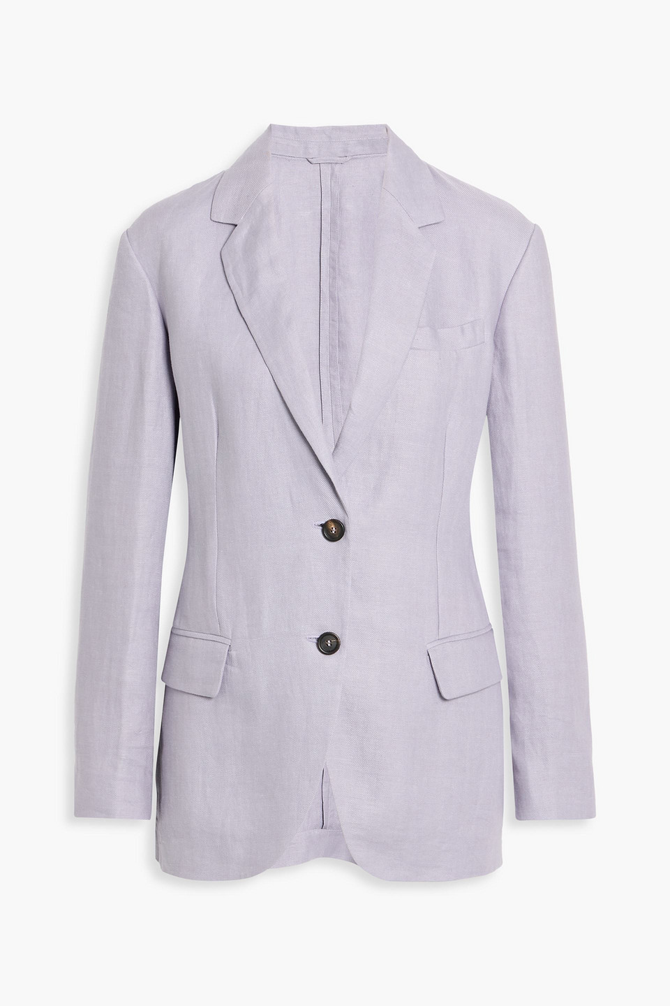 Brunello Cucinelli Hemp And Linen-blend Twill Blazer In Purple