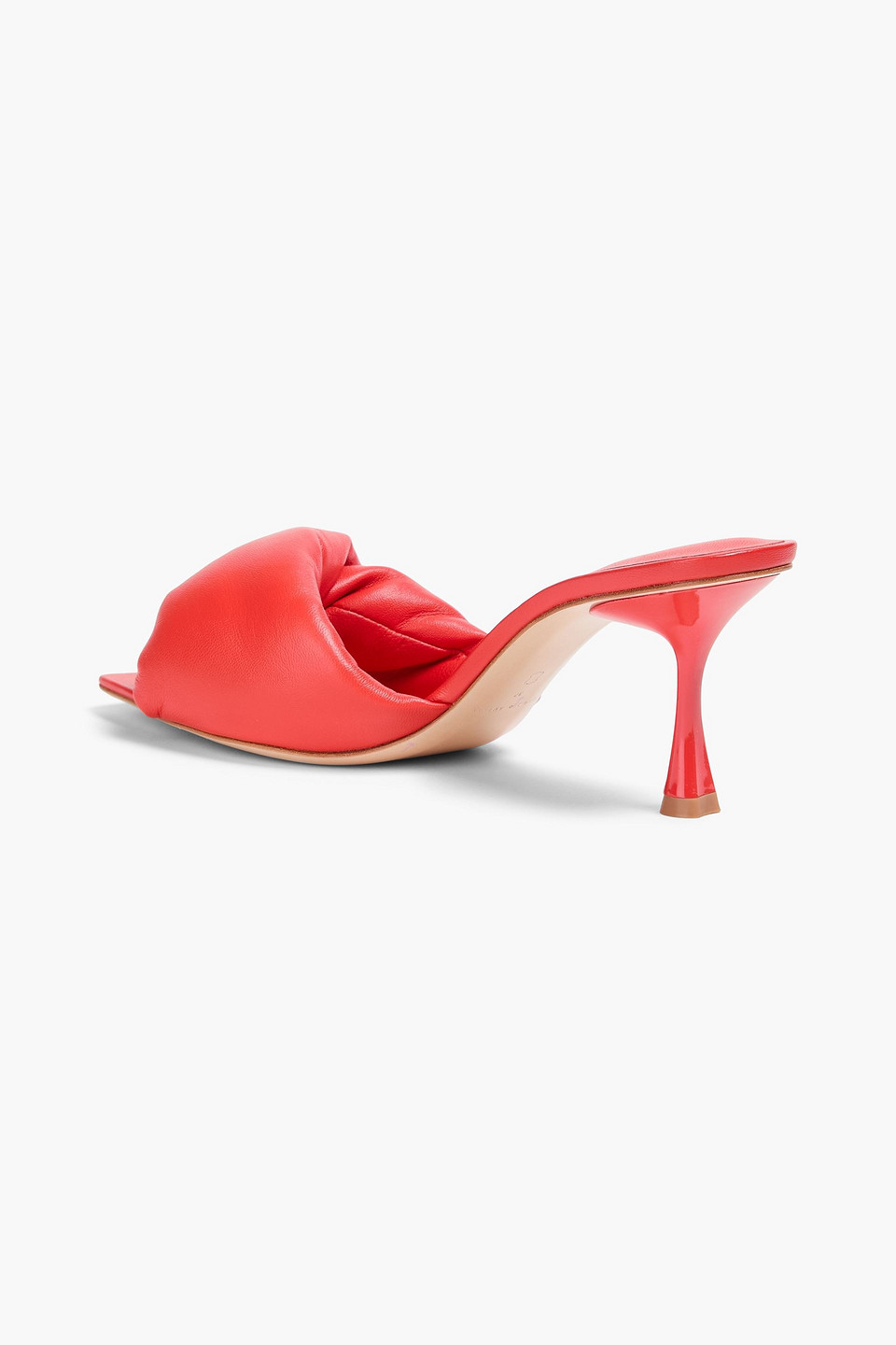  Studio Amelia - Twisted Front 70 Padded Leather Mules - Orange - Eu 37 