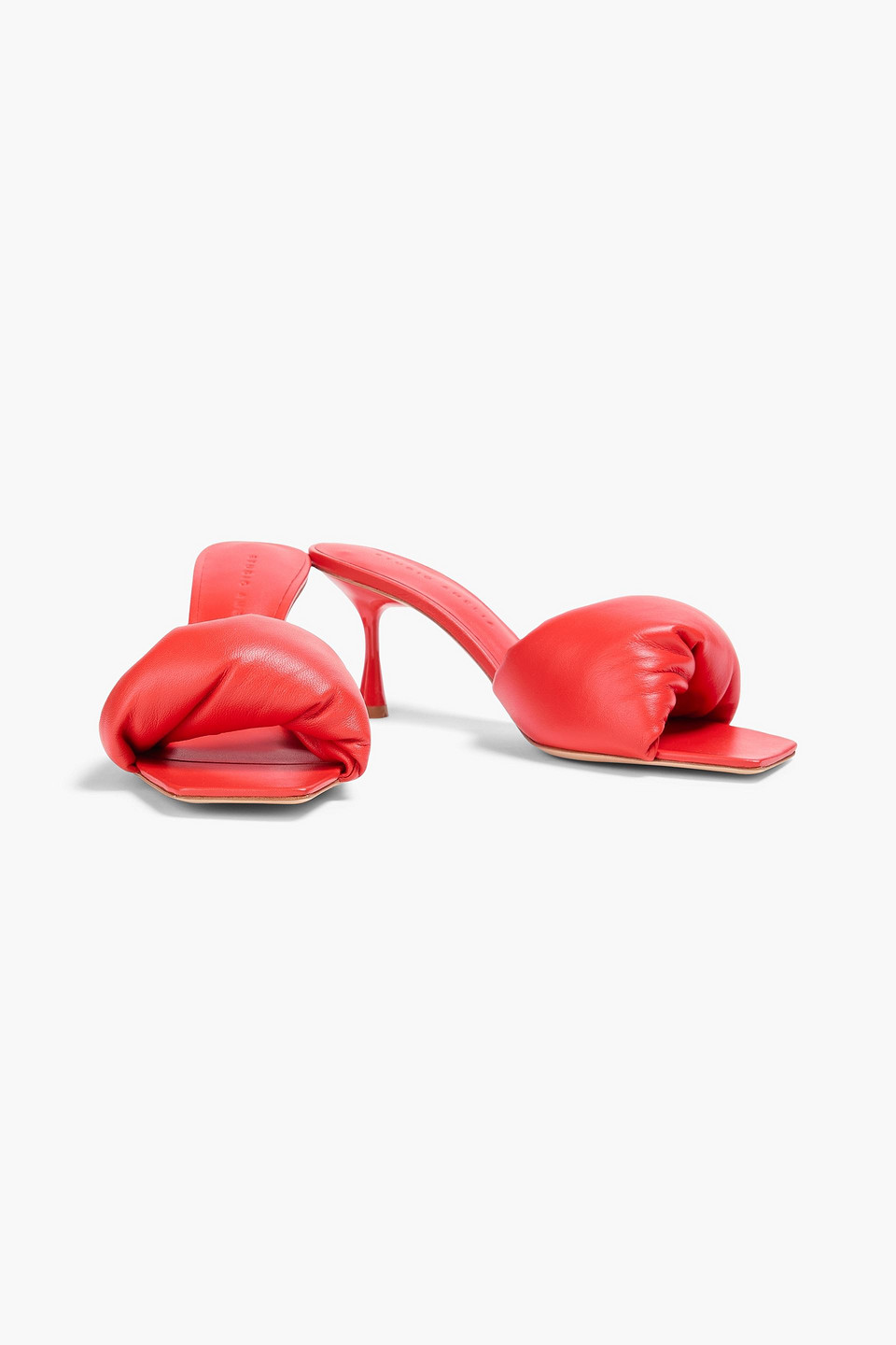  Studio Amelia - Twisted Front 70 Padded Leather Mules - Orange - Eu 37 