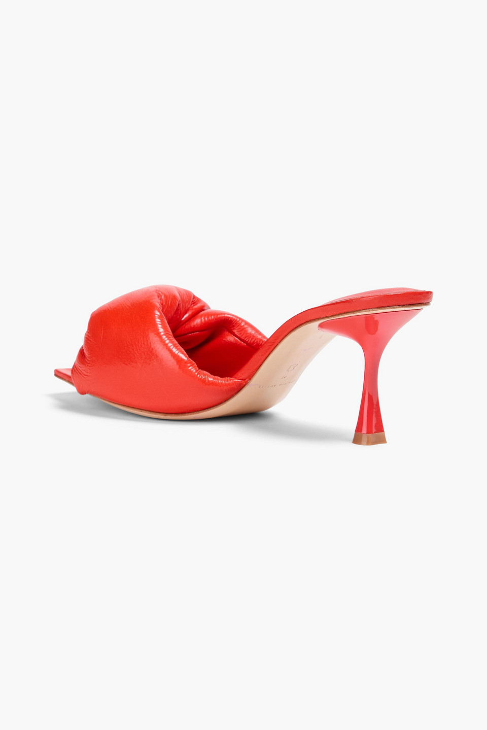  Studio Amelia - Twisted Front 70 Padded Leather Mules - Orange - Eu 35 