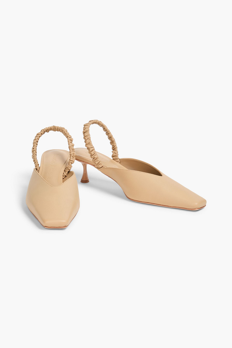  Studio Amelia - Zadie 50 Leather Slingback Pumps - Neutral - Eu 36 