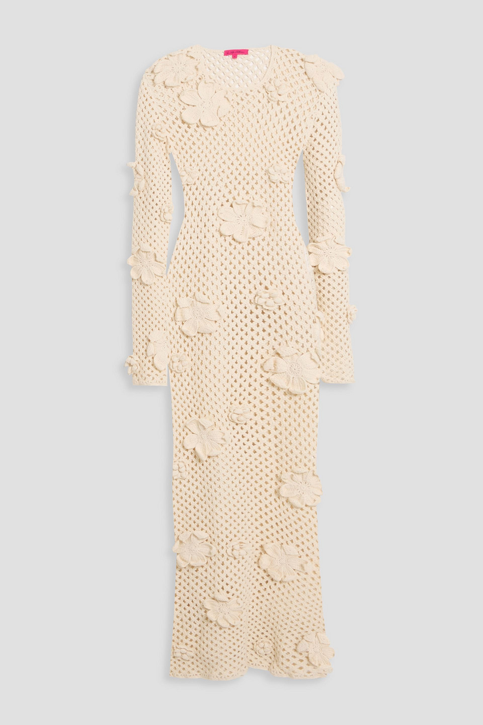 The Elder Statesman Crocheted Cotton Maxi Dress In White