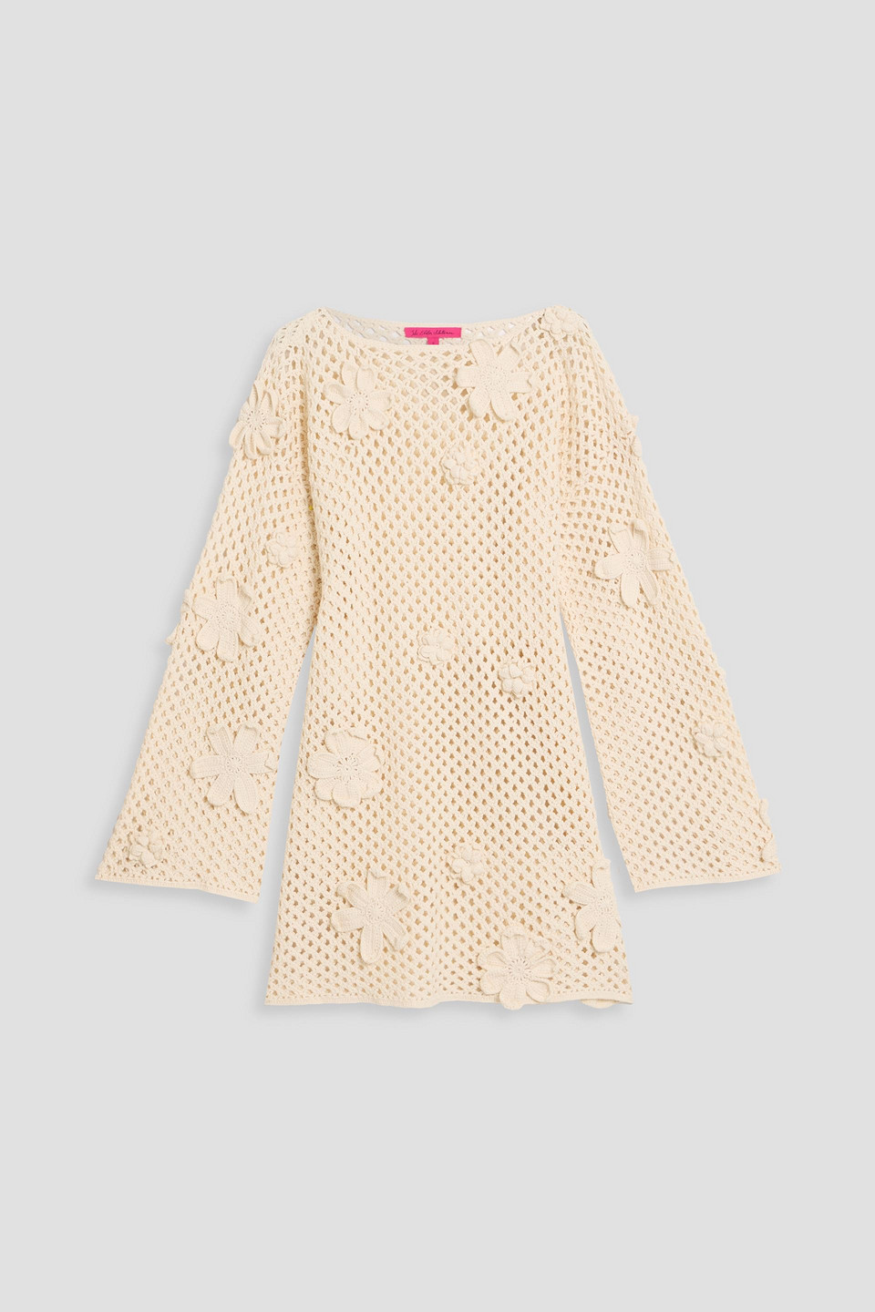 The Elder Statesman Crocheted Cotton Tunic In Neutral