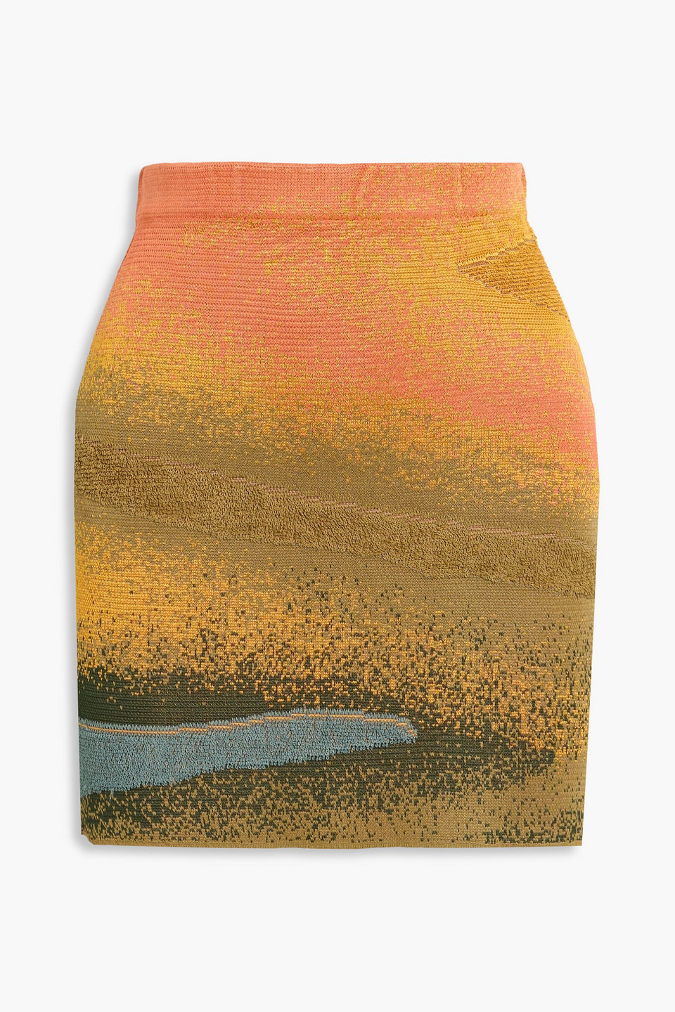 The Elder Statesman Jacquard-knit Mini Skirt In Multi