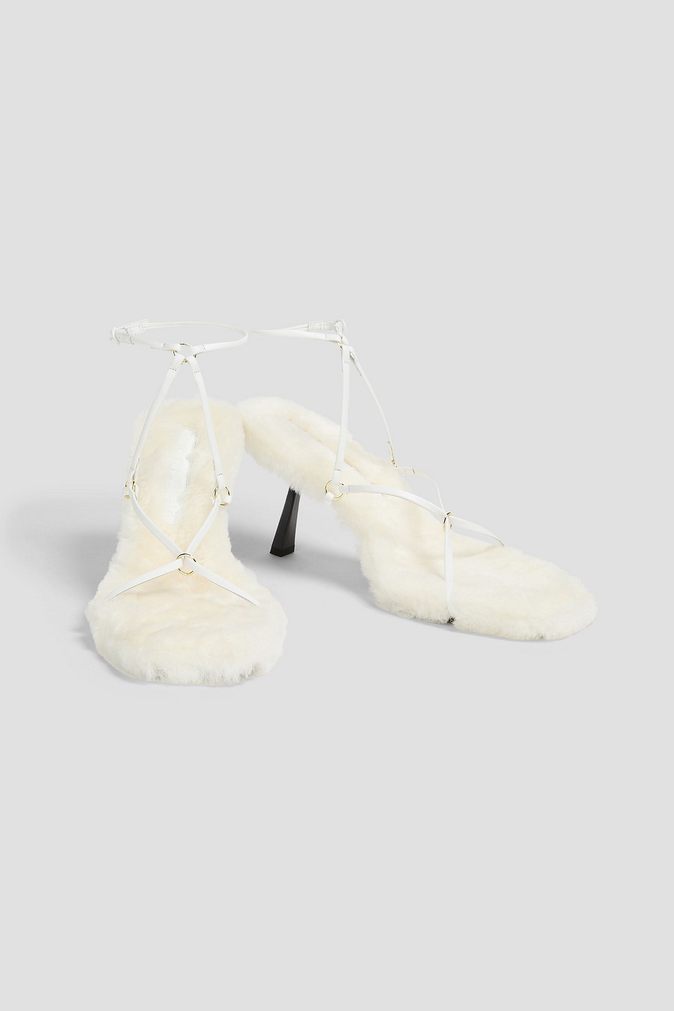  Studio Amelia - Sissone 80 Shearling-lined Leather Sandals - White - Eu 36 