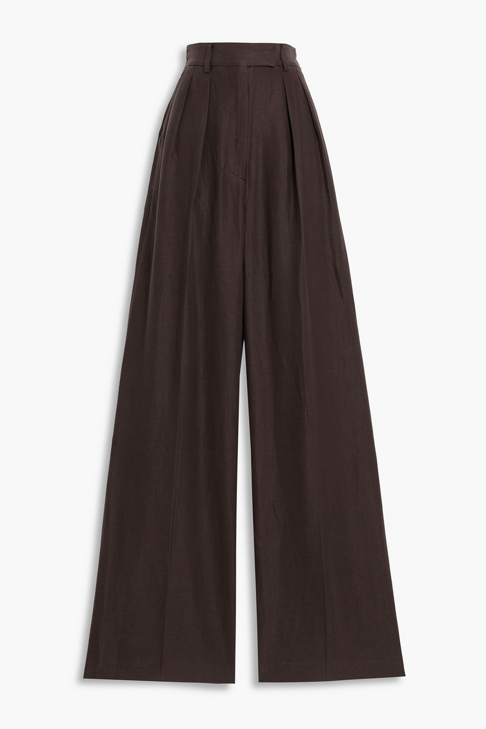 The Elder Statesman Pleated Twill Wide-leg Pants In Brown