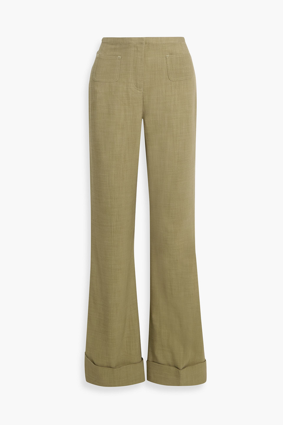 Cult Gaia Lindsey Woven Straight-leg Pants In Green