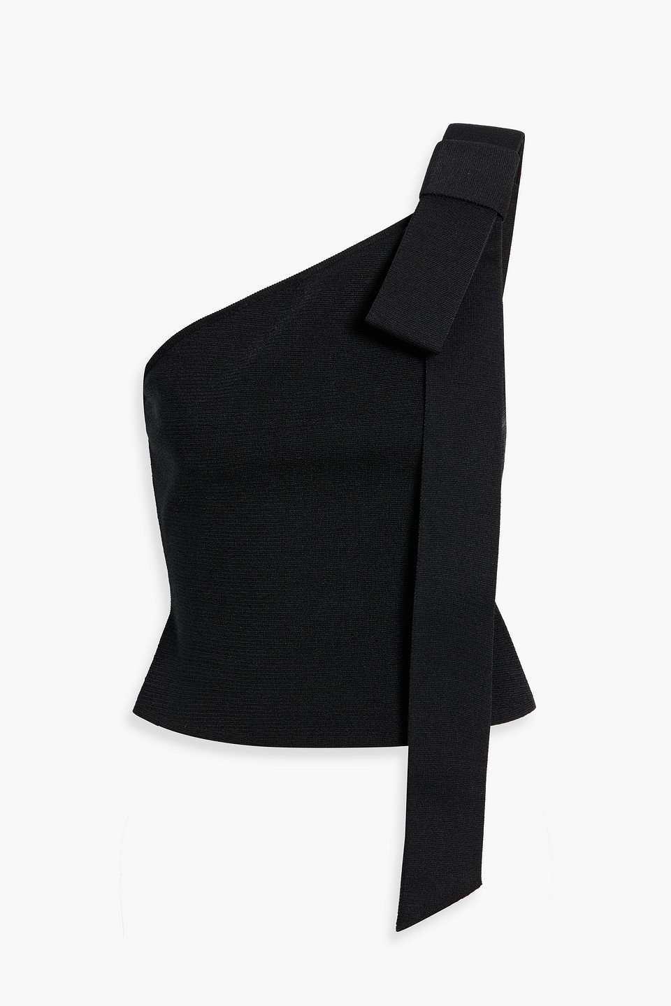 Cult Gaia One-shoulder Bow-detailed Stretch-knit Top In Blue