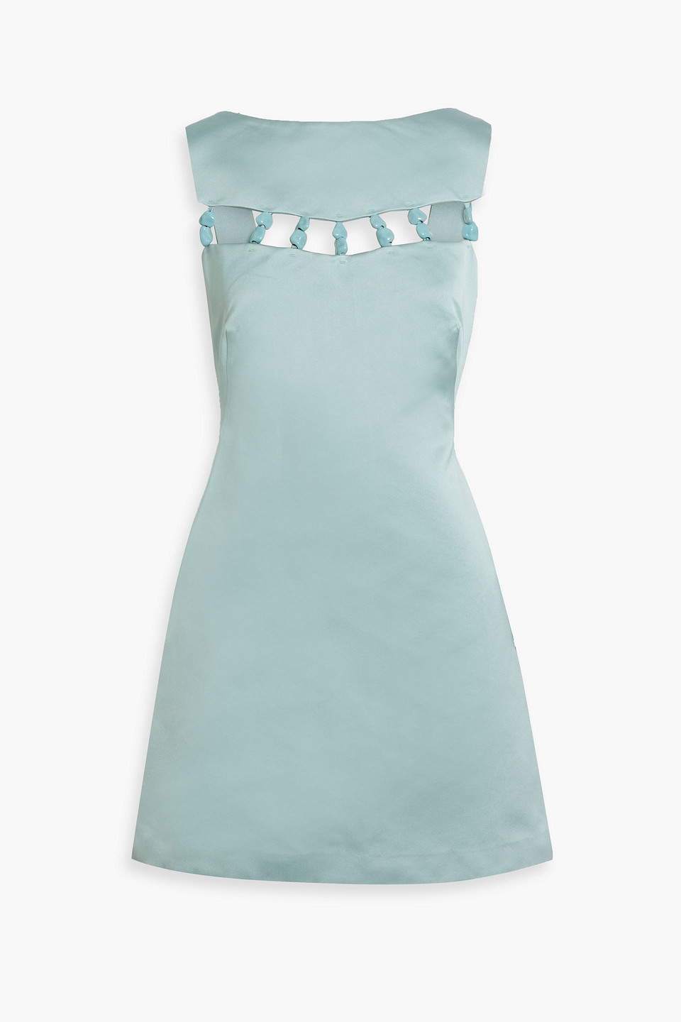 Cult Gaia Ember Embellished Satin Mini Dress In Green