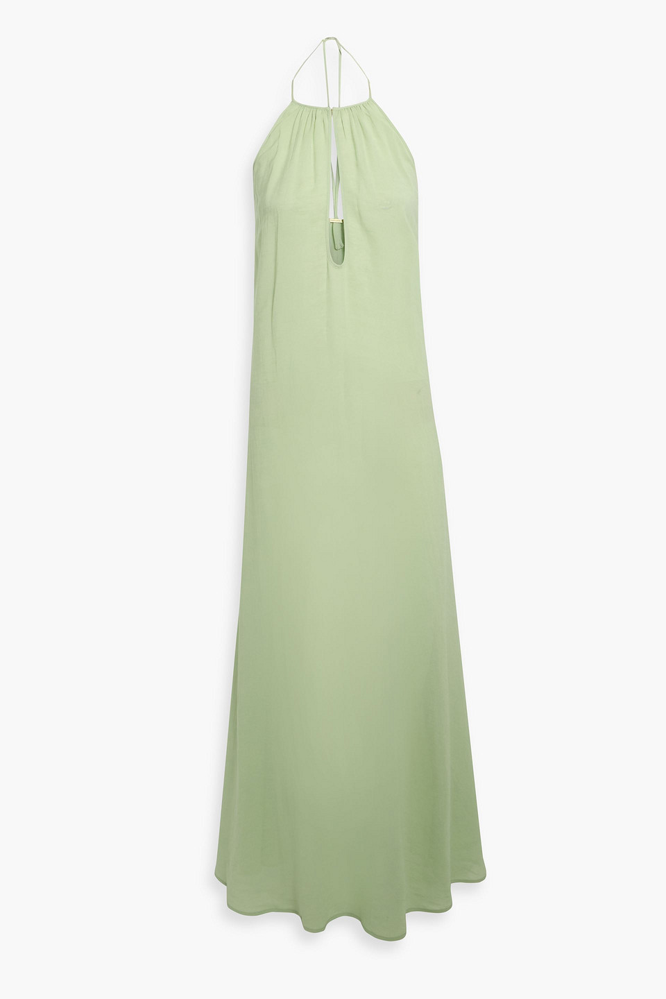 cult gaia - orla cutout crepe halterneck maxi dress - green - xxs