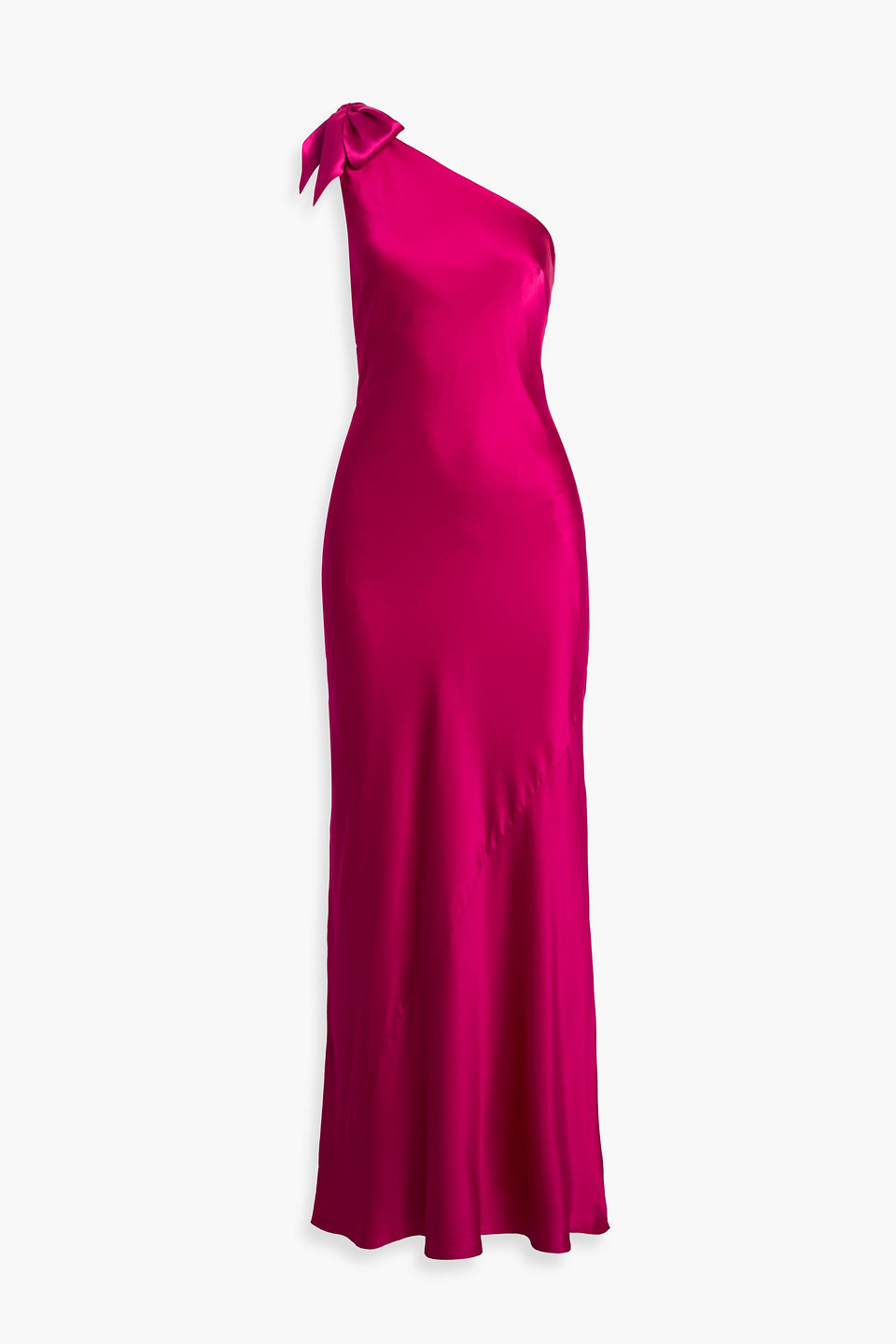 cult gaia - kamila one-shoulder silk-blend satin maxi dress - pink - xs