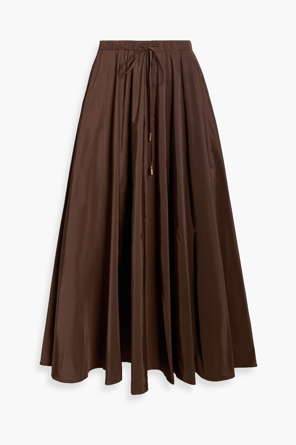 cult gaia - rosalee taffeta midi skirt - brown - m