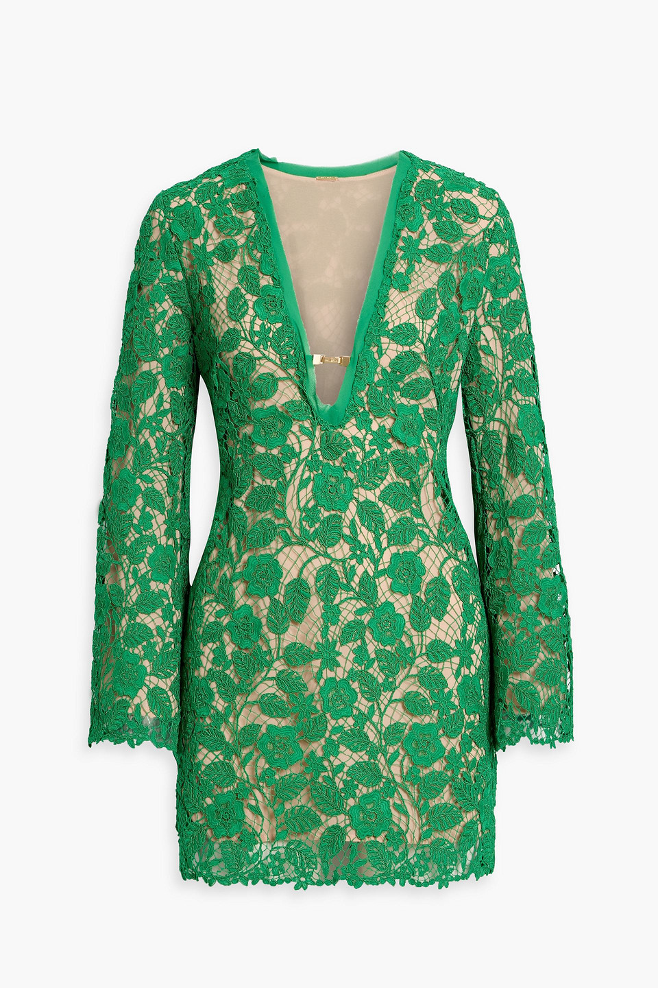 cult gaia - aniya corded lace mini dress - green - s
