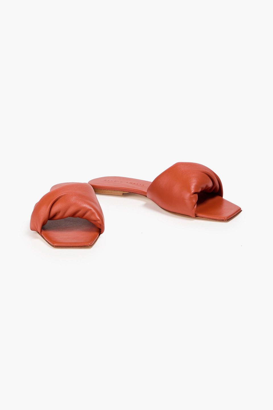  Studio Amelia - Twisted Leather Slides - Brown - Eu 37 