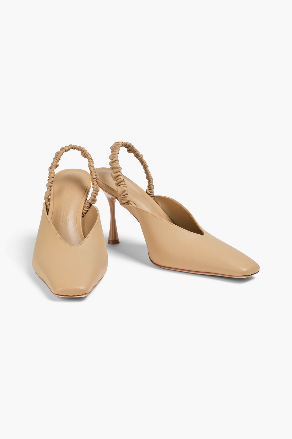  Studio Amelia - Zadie 90 Leather Slingback Pumps - Neutral - Eu 36 