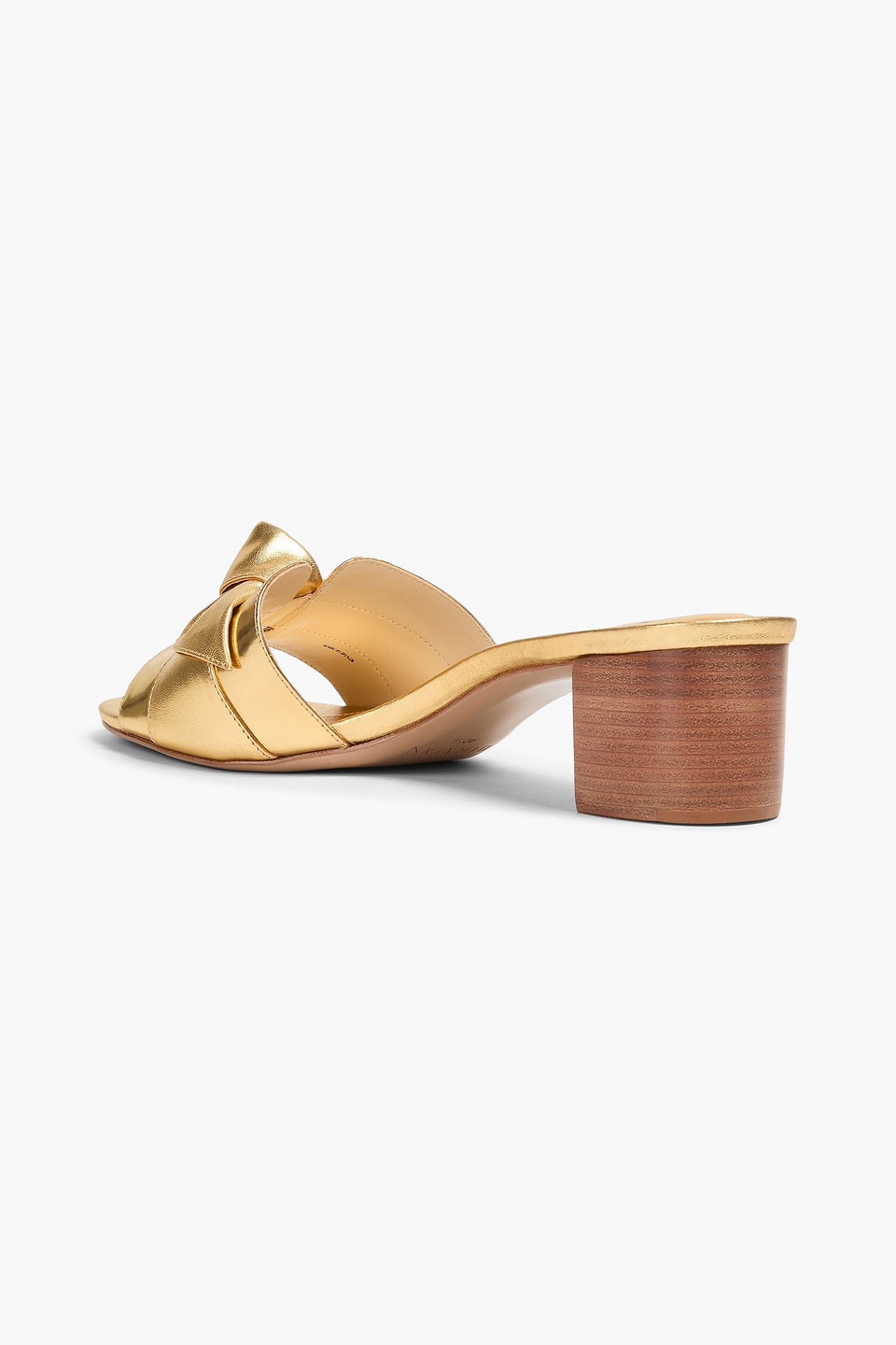  Alexandre Birman - Mules „clarita“ Aus Verspiegeltem Metallic-leder Mit Knotendetail - Metallic - Eu 37 