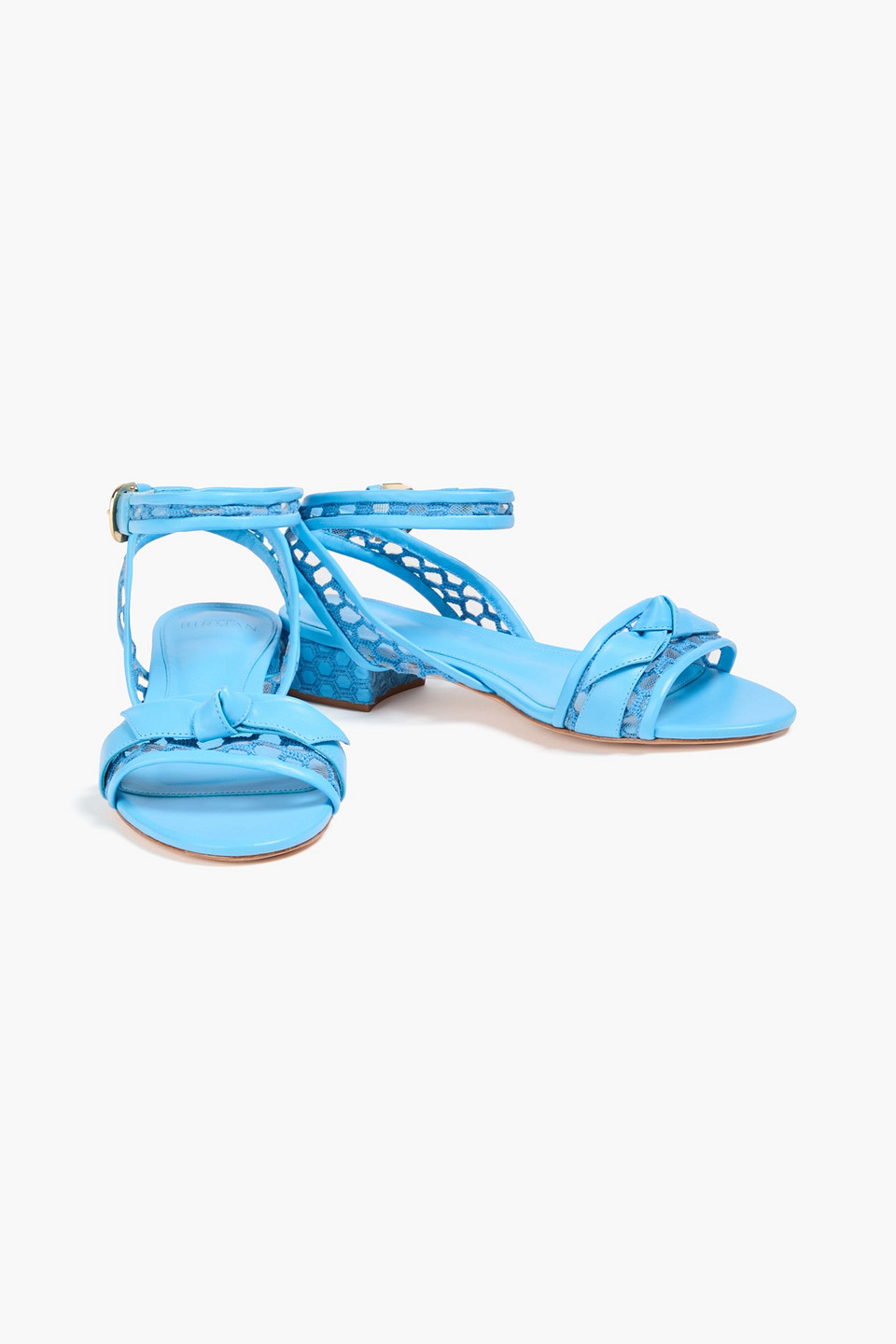  Alexandre Birman - Sandalen „clarita“ Aus Mesh Und Leder Mit Stickereien Und Schleife - Blau - Eu 36 