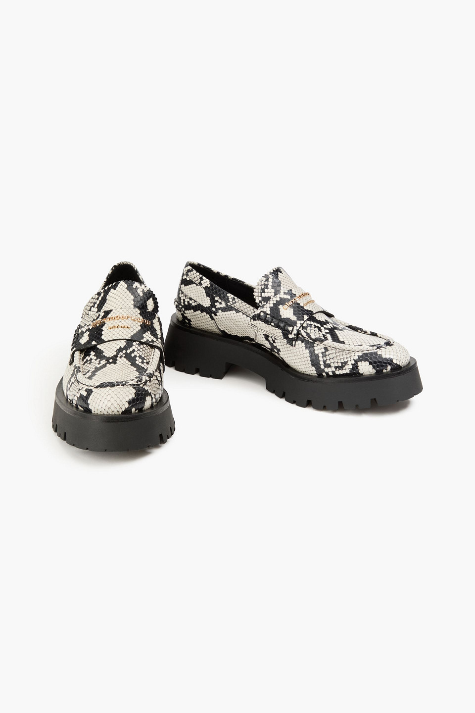  Alexander Wang - Snake-effect Leather Loafers - Animal Print - Eu 36 