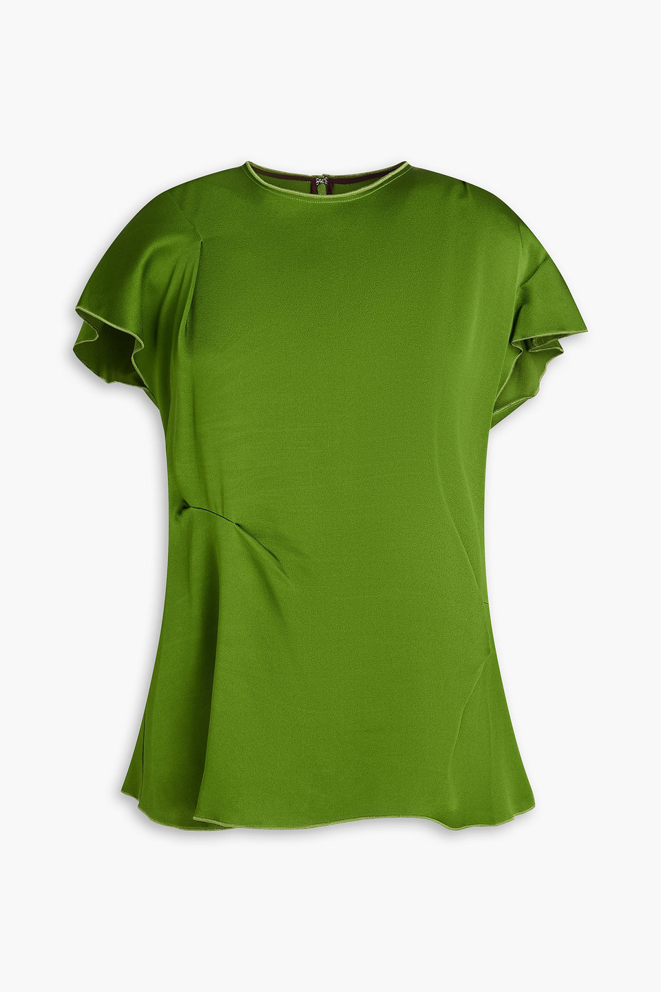 Victoria Beckham Draped Pleated Detail Top In Algae In Multi