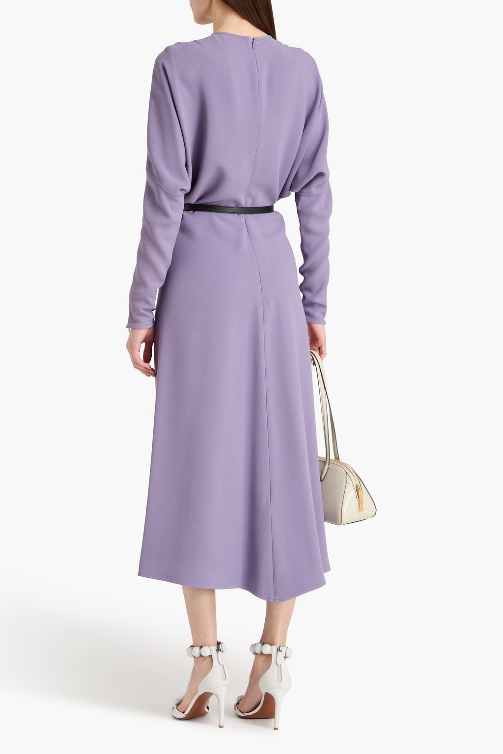 VICTORIA BECKHAM Draped cady midi dress | THE OUTNET