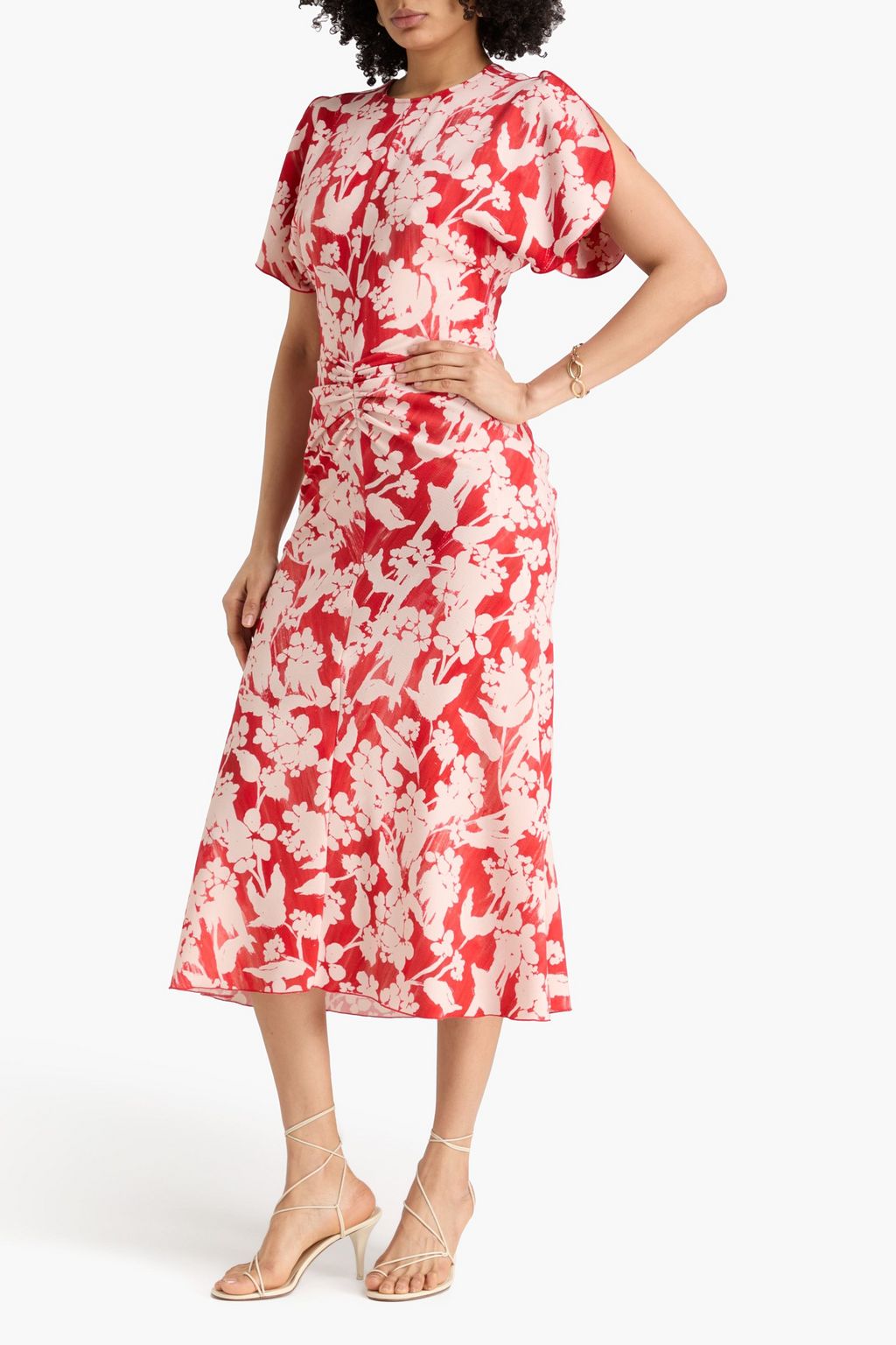 victoria beckham cady midi dress Pleated cady midi dress - cream