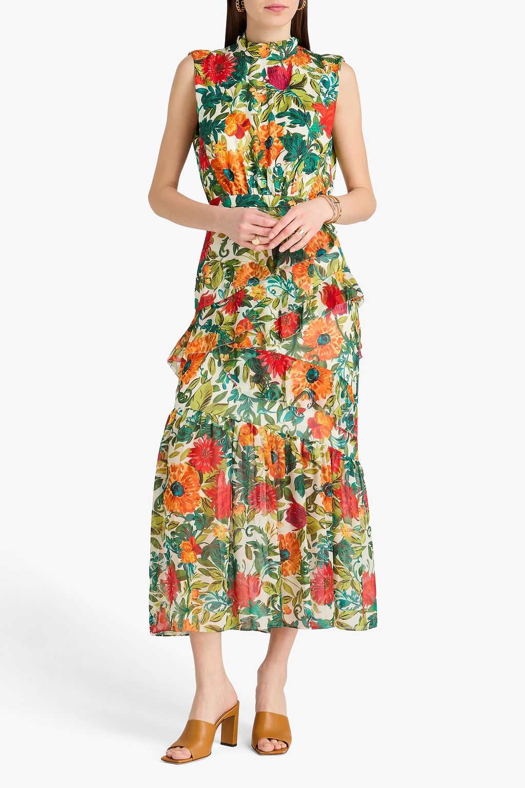 saloni fleur midi dress Fleur Dress in Jungle SALONI