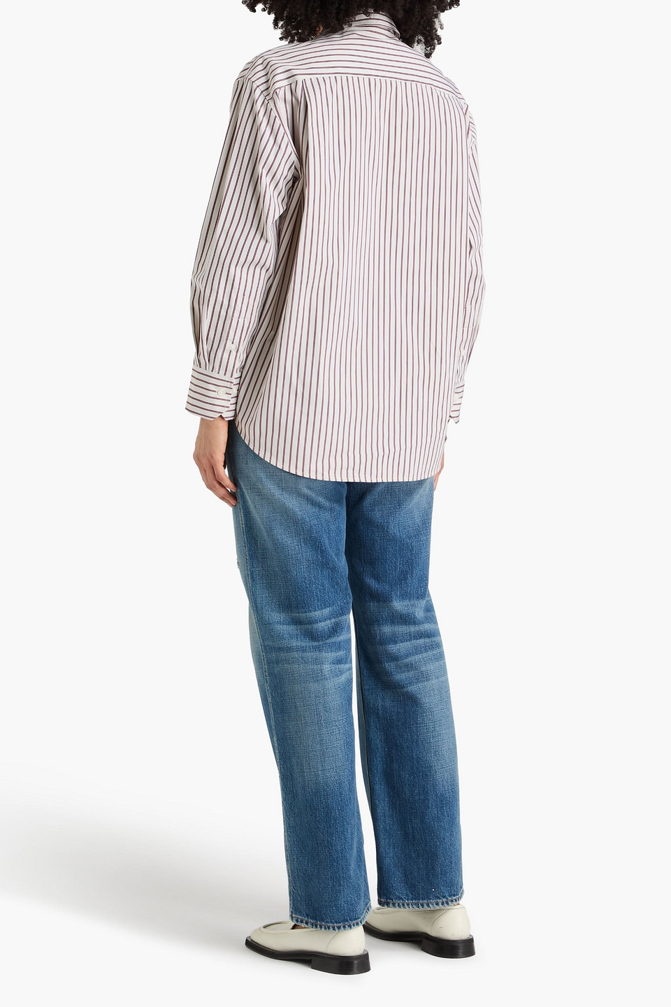  Rag & Bone - Jessica Striped Cotton-poplin Shirt - Burgundy - Xxs 