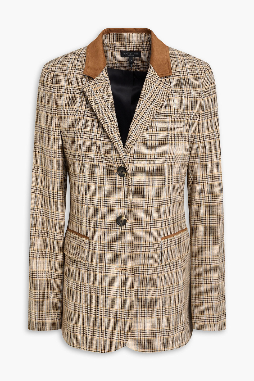 Rag & Bone Evia Houndstooth Wool-blend Tweed Blazer In Multi
