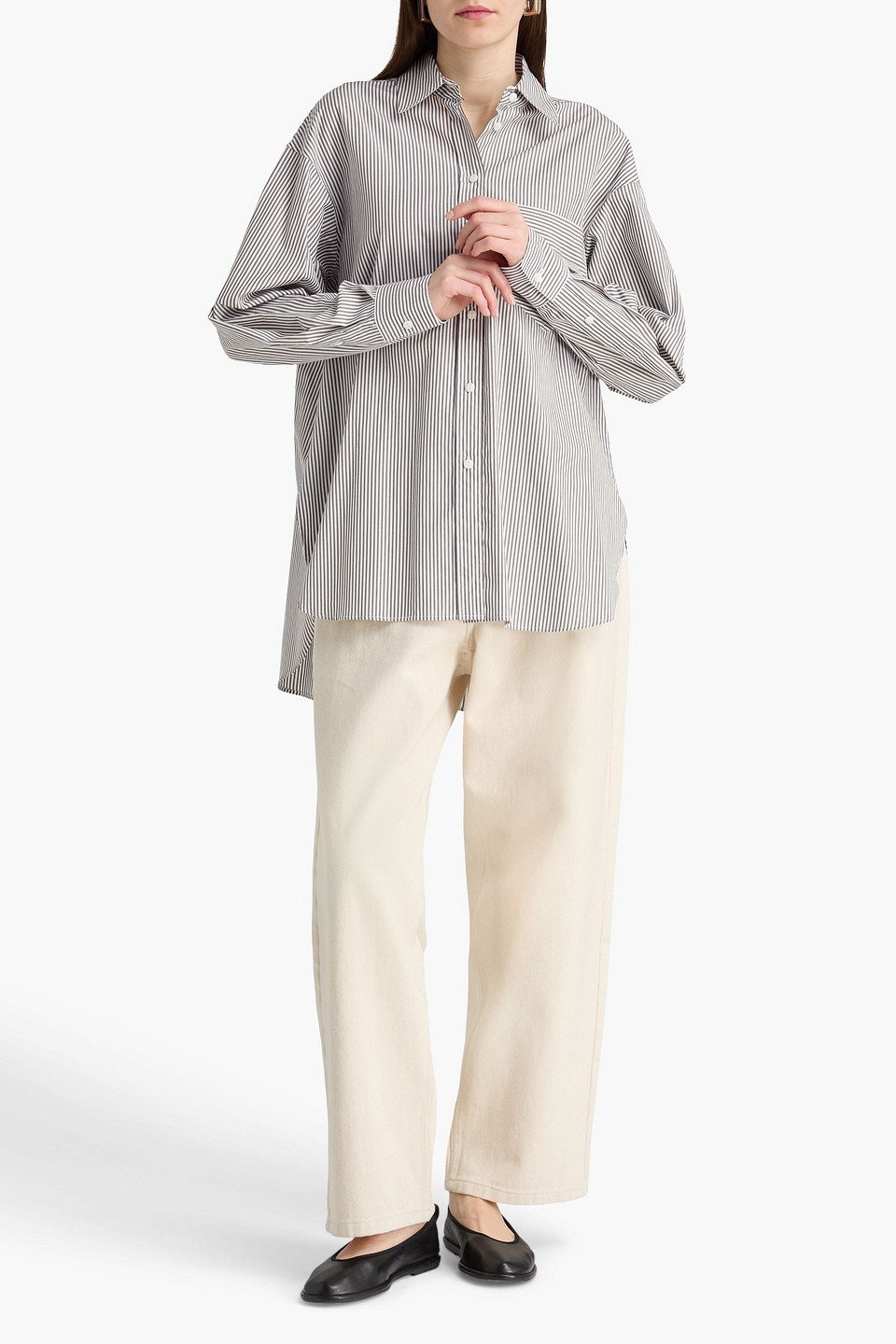  Rag & Bone - Gestreiftes Hemd „max“ Aus Baumwollpopeline - Braun - Xs/s 