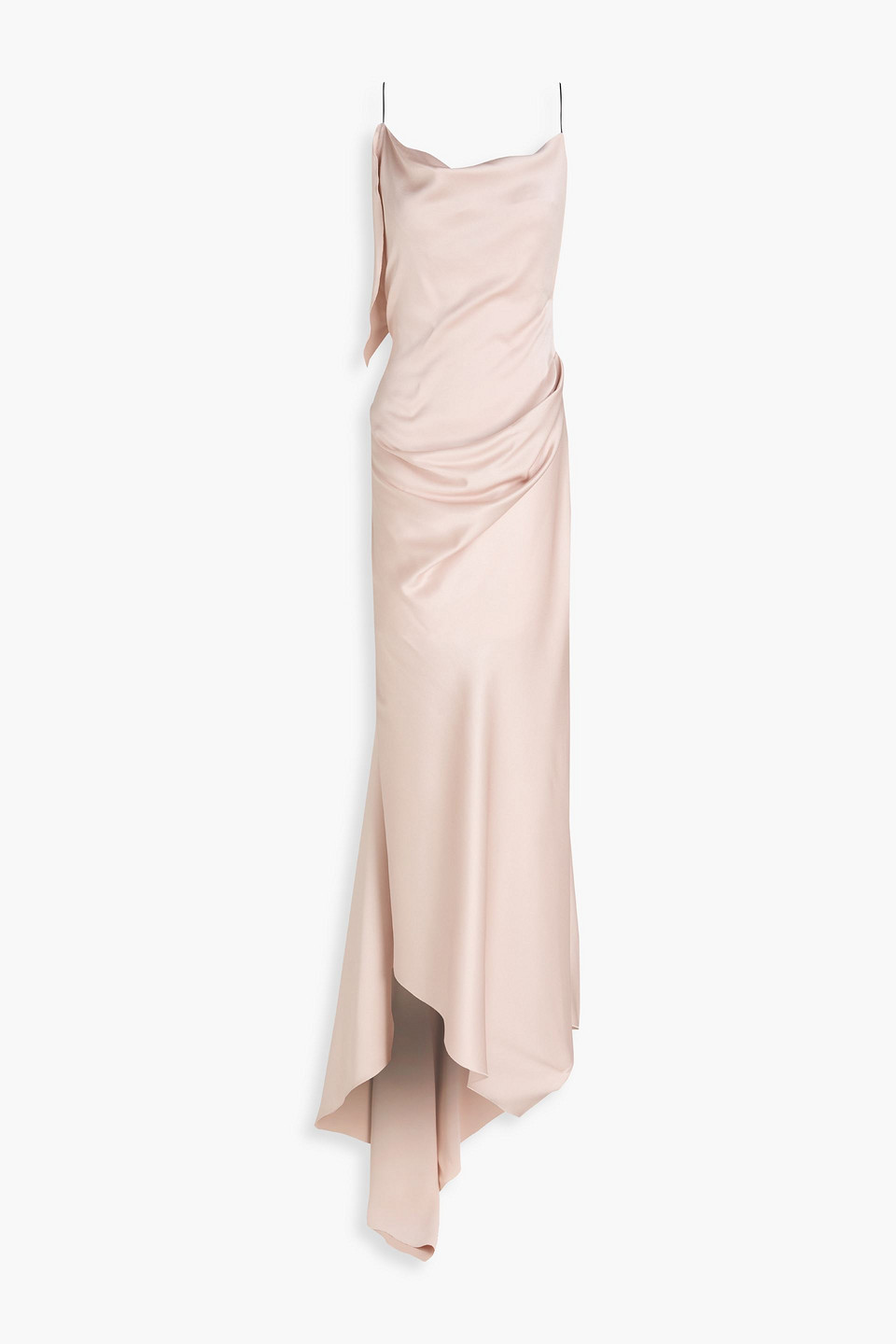 victoria beckham - asymmetric draped satin-crepe gown - pink - uk 6