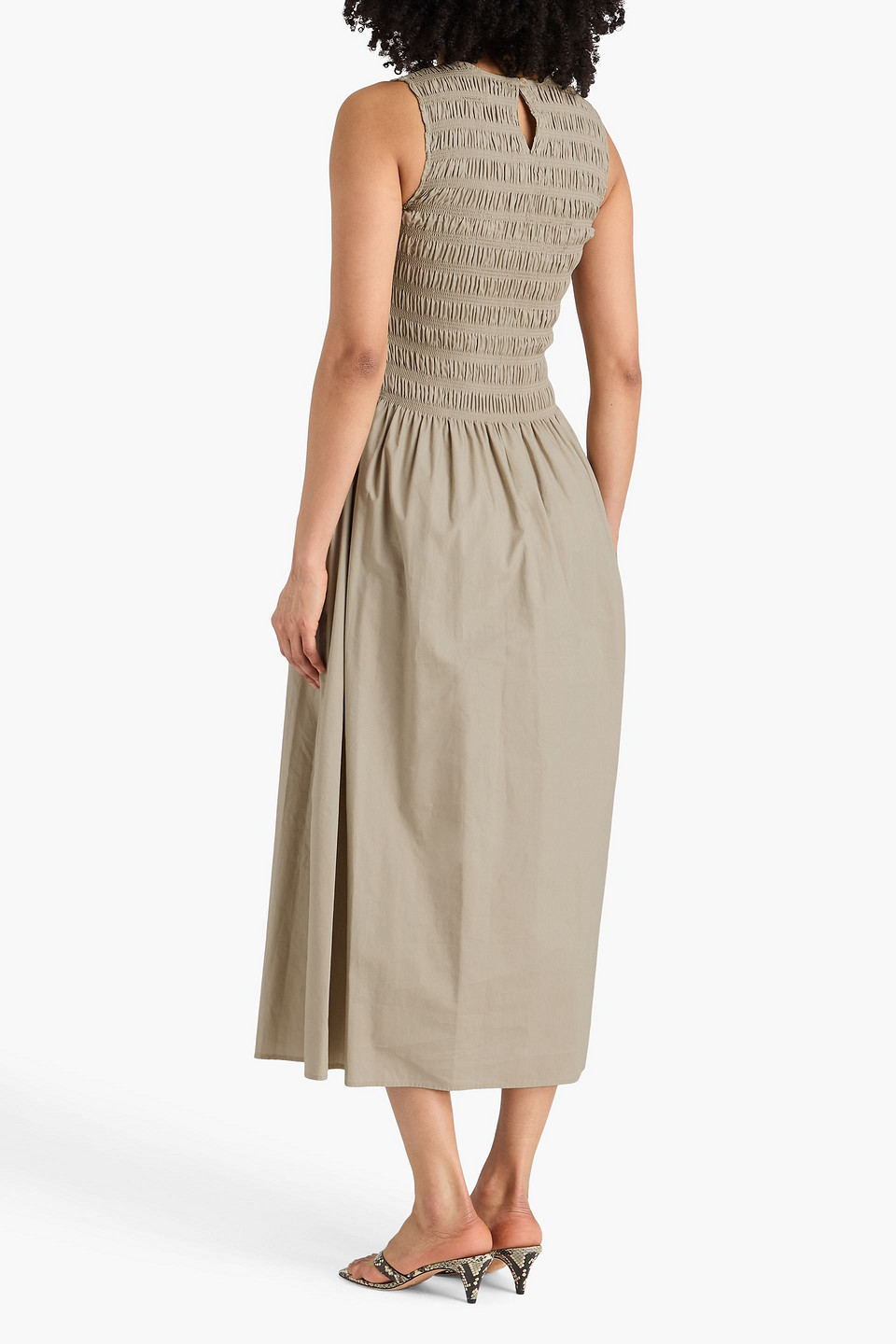  Rag & Bone - Midikleid „lane“ Aus Baumwollpopeline Mit Raffung - Neutral - Xxs 