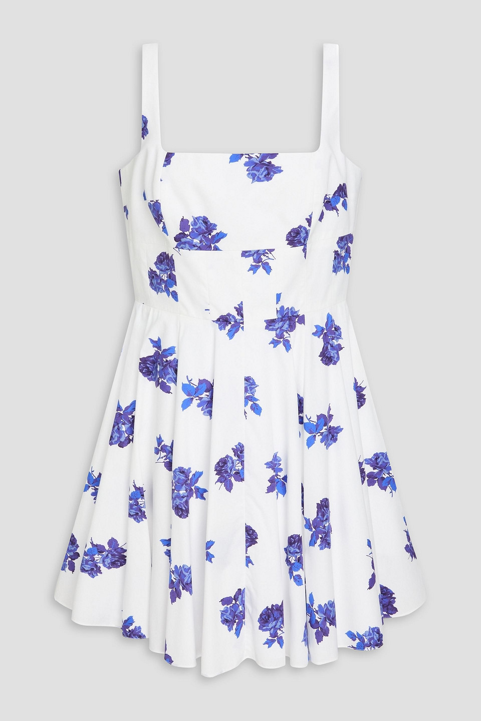 Emilia Wickstead Mona Floral-print Swiss-dot Cotton-blend Crepon Mini Dress In Multi