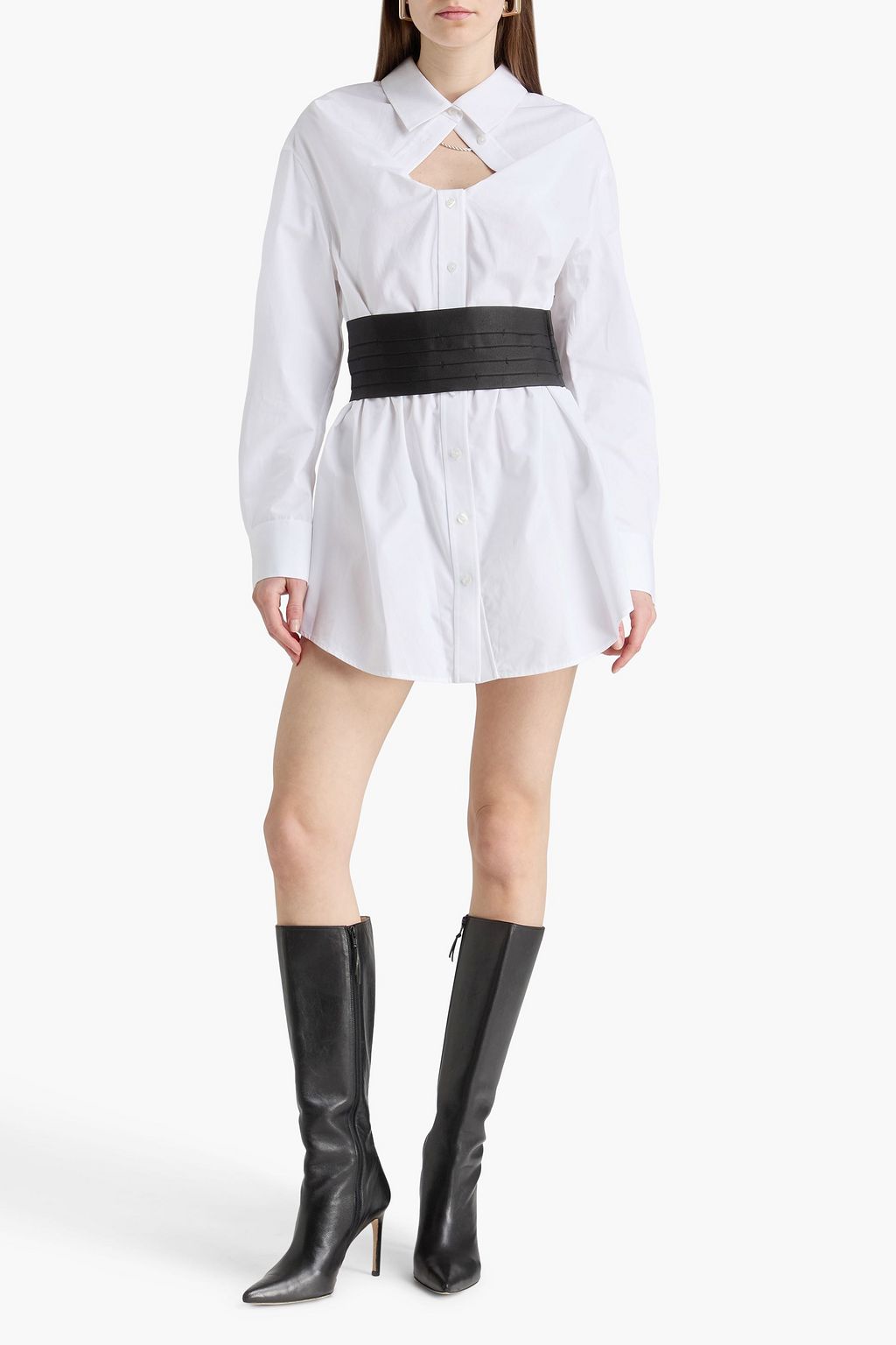 white christmas dresses Alexander Wang Women's Black Pre-Styled Cotton Shirtdress main image 0