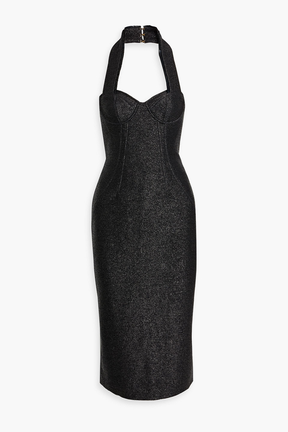 Cult Gaia Winslow Cotton-blend Halterneck Midi Dress In Black