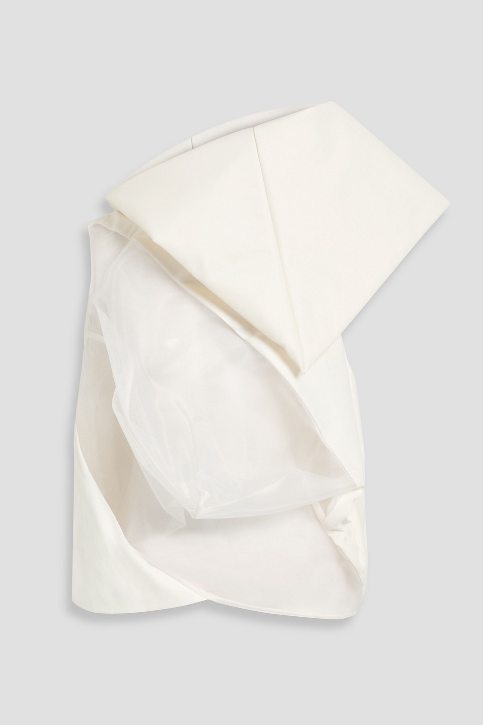 rick owens - asymmetric mesh-paneled shell top - white - it 44