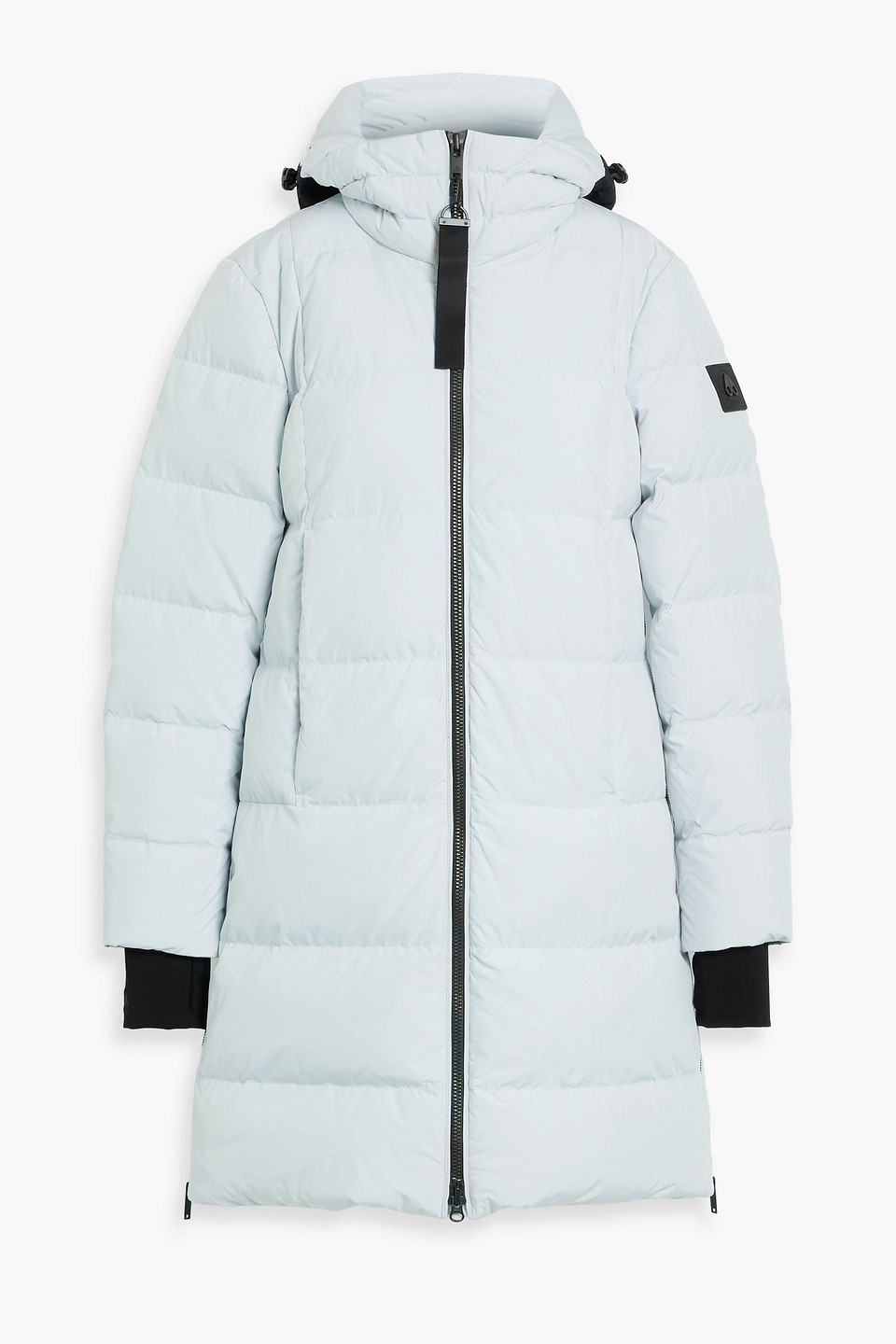 Moose Knuckles Saulteaux Quilted Shell Hooded Down Coat In Blue