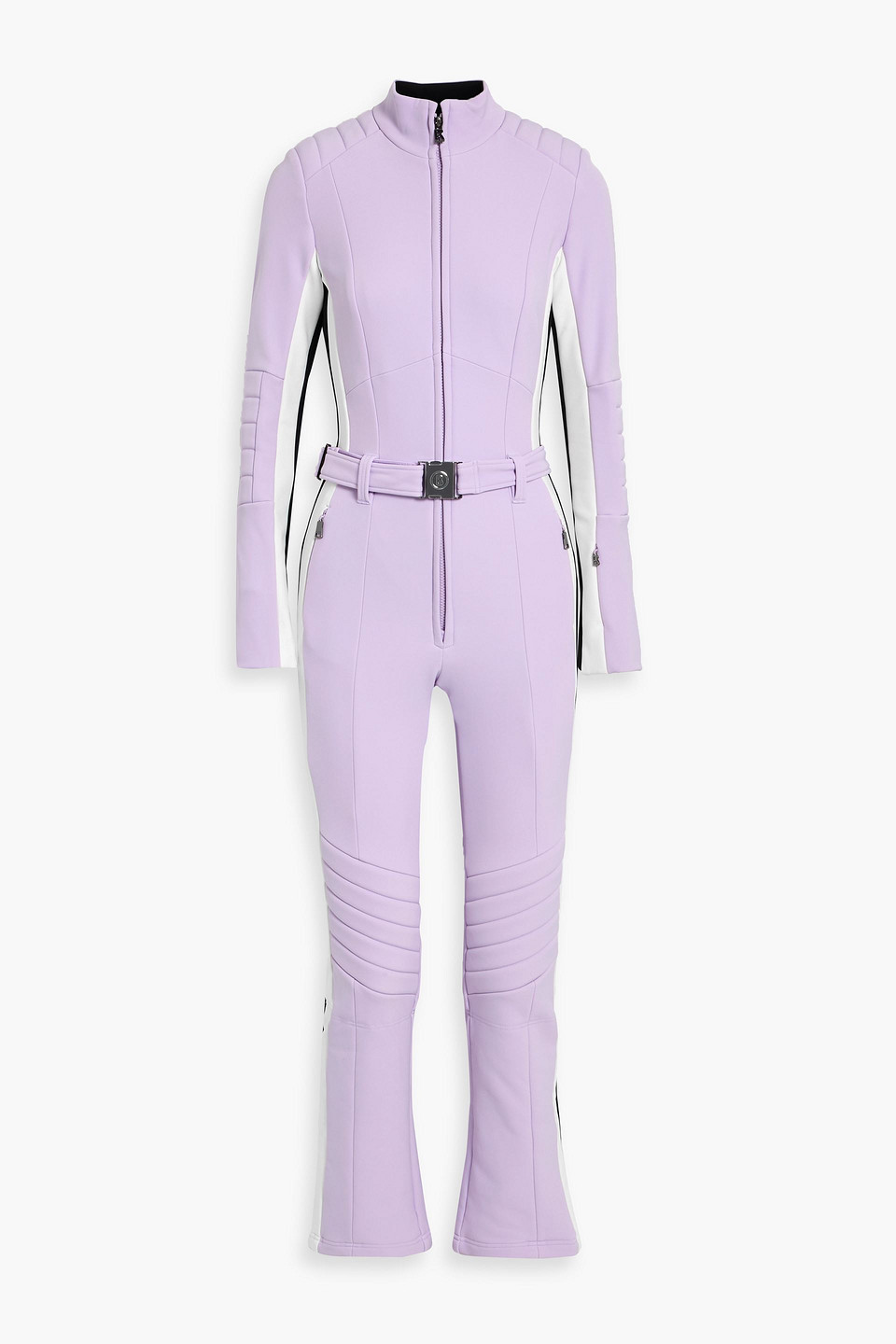 Bogner Talisha Belted Striped Stretch-shell Ski Suit In Purple
