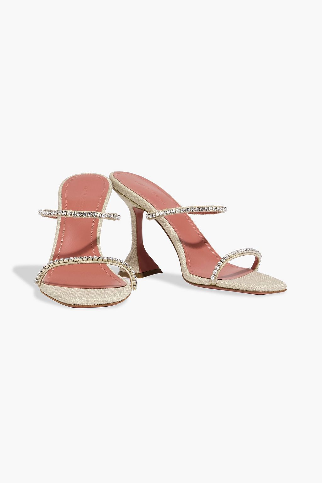 AMINA MUADDI Gilda crystal-embellished canvas mules | THE OUTNET
