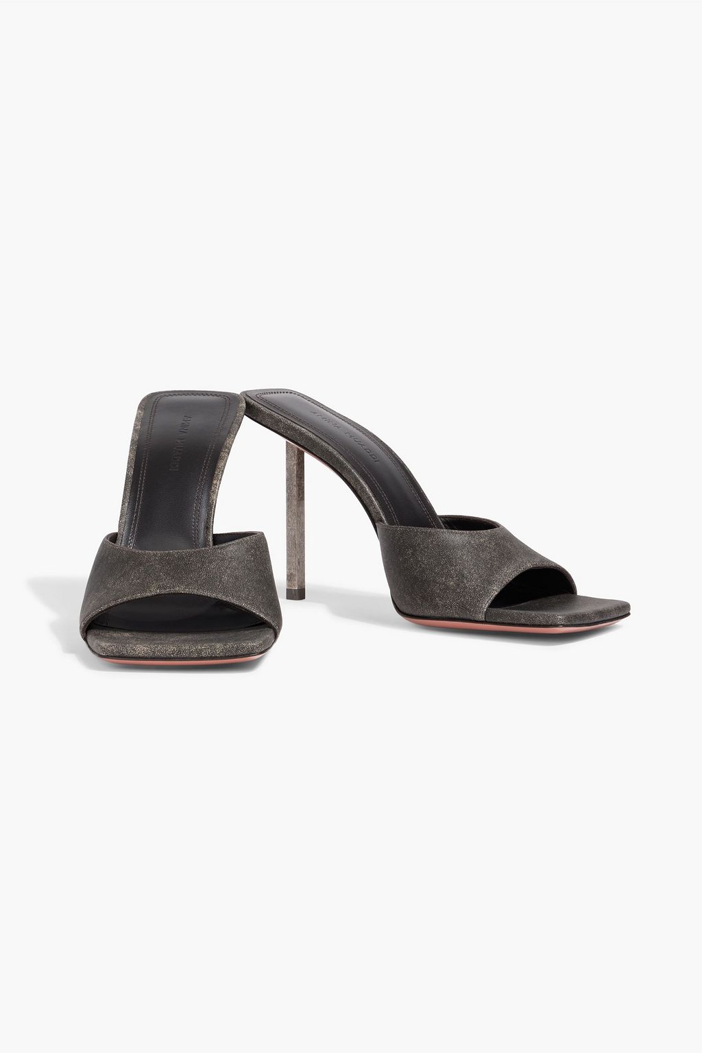 AMINA MUADDI Laura 95 distressed leather mules | THE OUTNET