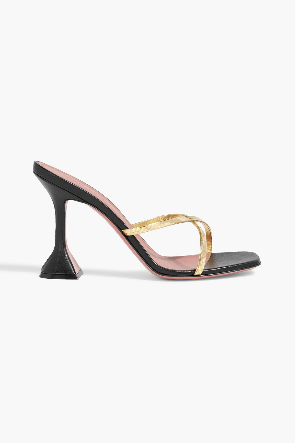 Amina Muaddi Henson Embellished Leather Mules In Black