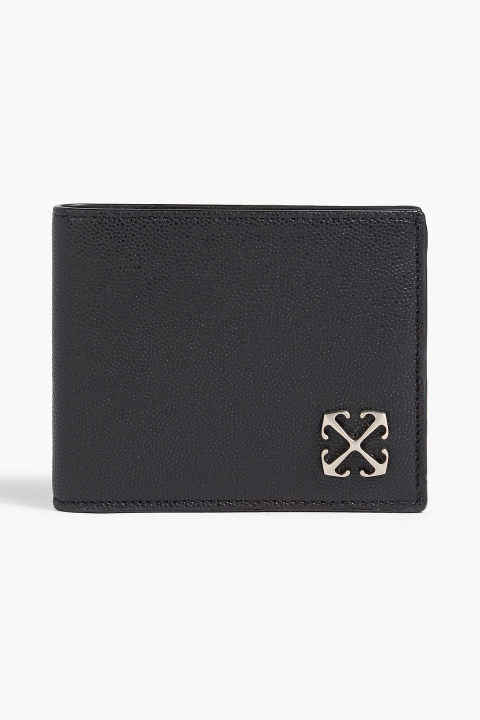 Off-white Jitney Pebbled-leather Wallet In Black