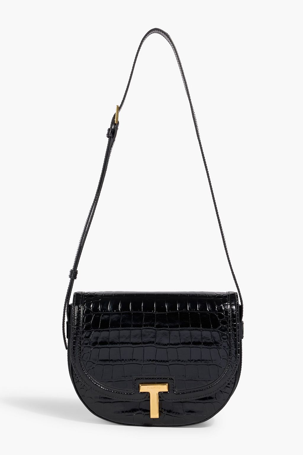 TOM FORD Wallis croc-effect patent-leather shoulder bag | THE OUTNET