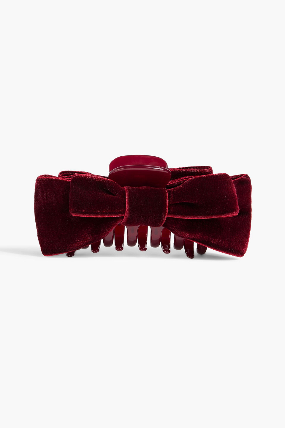 jennifer behr - matilda velvet bow hair clip - burgundy - onesize