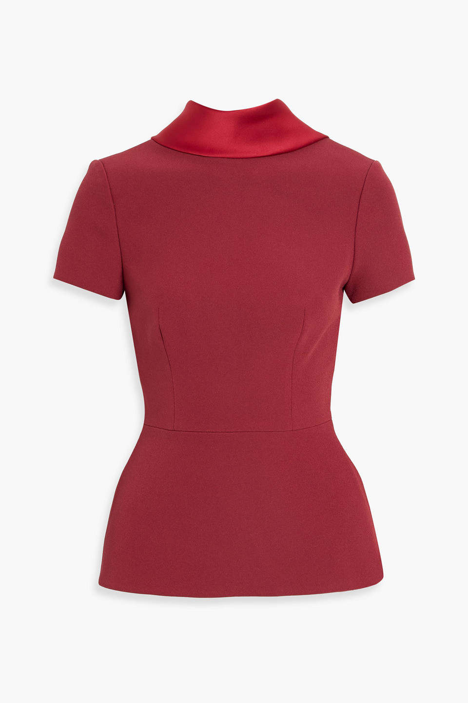 Safiyaa Elvan Satin-paneled Crepe Top In Red